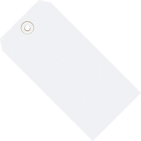 Made in USA - 5-3/4" High x 2-7/8" Long, Safety & Facility Blank Tag - White Cardstock - Benchmark Tooling