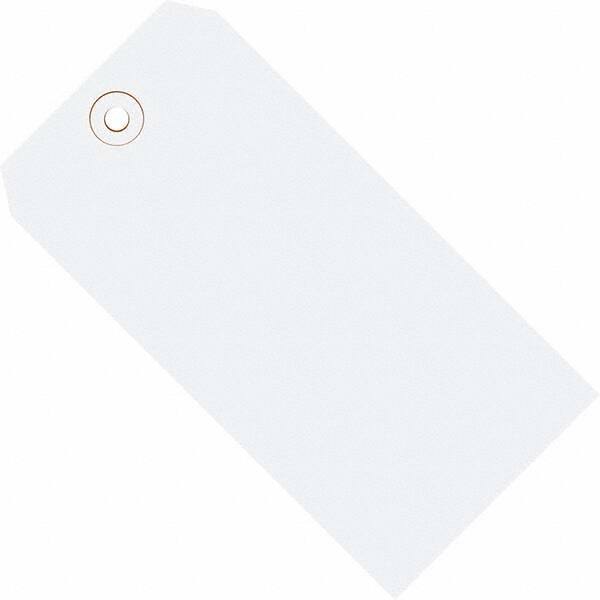 Made in USA - 5-1/4" High x 2-5/8" Long, Safety & Facility Blank Tag - White Cardstock - Benchmark Tooling