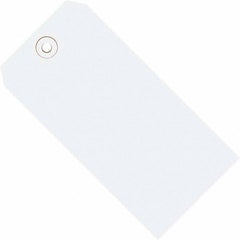 Made in USA - 5-1/4" High x 2-5/8" Long, Safety & Facility Blank Tag - White Cardstock - Benchmark Tooling