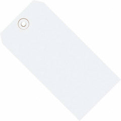 Made in USA - 4-1/4" High x 2-1/8" Long, Safety & Facility Blank Tag - White Cardstock - Benchmark Tooling