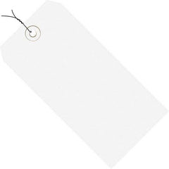 Made in USA - 3-3/4" High x 1-7/8" Long, Safety & Facility Blank Tag - White Cardstock - Benchmark Tooling