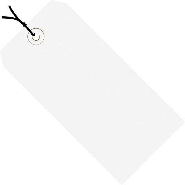 Made in USA - 4-3/4" High x 2-3/8" Long, Safety & Facility Blank Tag - White Cardstock - Benchmark Tooling