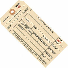 Made in USA - 6-1/4" High x 3-1/8" Long, Inventory, English Safety & Facility Numbered Tag - Manila Cardstock - Benchmark Tooling