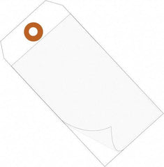 Made in USA - 6-1/4" High x 3-1/8" Long, Safety & Facility Blank Tag - White Vinyl - Benchmark Tooling