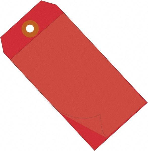 Made in USA - 6-1/4" High x 3-1/8" Long, Safety & Facility Blank Tag - Red Vinyl - Benchmark Tooling