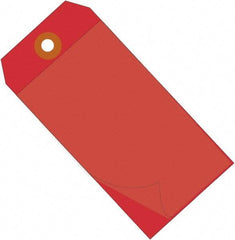 Made in USA - 4-3/4" High x 2-3/8" Long, Safety & Facility Blank Tag - Red Vinyl - Benchmark Tooling