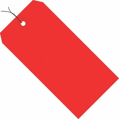 Made in USA - 3-3/4" High x 1-7/8" Long, Safety & Facility Blank Tag - Red Cardstock - Benchmark Tooling