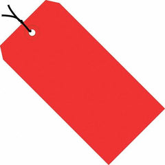 Made in USA - 5-1/4" High x 2-5/8" Long, Safety & Facility Blank Tag - Red Cardstock - Benchmark Tooling