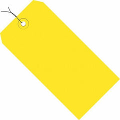 Made in USA - 8" High x 4" Long, Safety & Facility Blank Tag - Yellow Cardstock - Benchmark Tooling