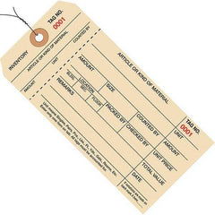 Made in USA - 6-1/4" High x 3-1/8" Long, Inventory, English Safety & Facility Numbered Tag - Manila Cardstock - Benchmark Tooling