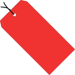 Made in USA - 8" High x 4" Long, Safety & Facility Blank Tag - Red Cardstock - Benchmark Tooling