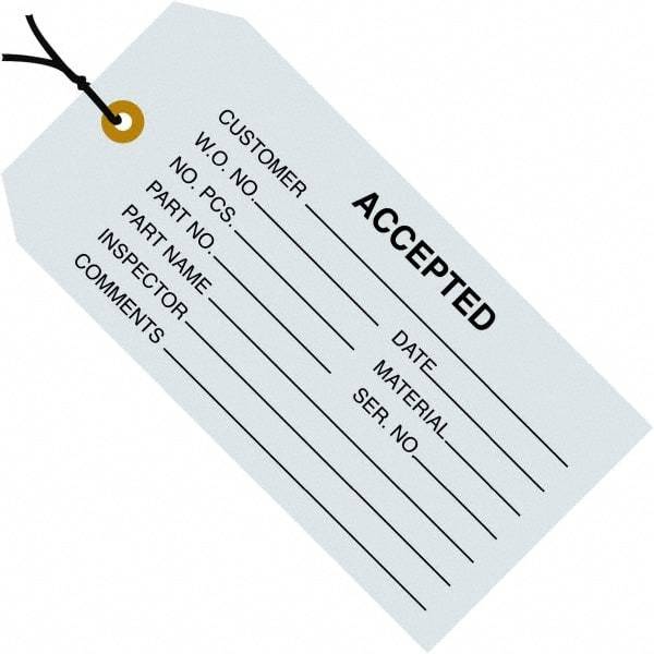 Made in USA - 4-3/4" High x 2-3/8" Long, Safety & Facility Blank Tag - Blue Cardstock - Benchmark Tooling