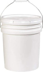 Made in USA - 5 Gal White Cylinder Metal Pail - 13-3/8" High - Benchmark Tooling