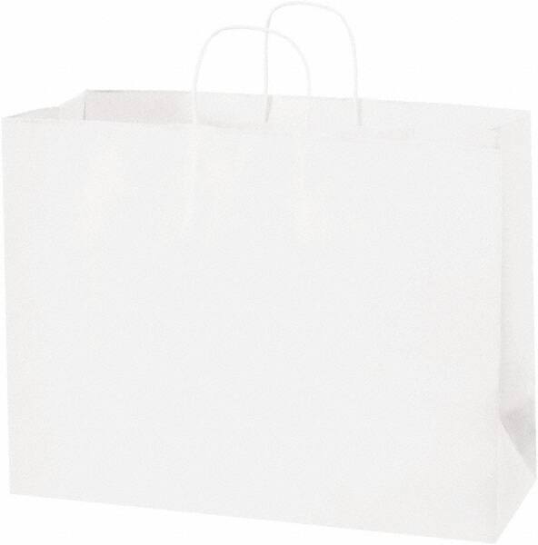 Made in USA - Kraft Grocery Bag - 16 x 6 x 12, White - Benchmark Tooling