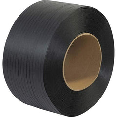 Made in USA - 9,000' Long x 1/2" Wide, Coil Case Polypropylene Strapping - 300 Lb Capacity, 0.015" Thick - Benchmark Tooling