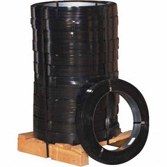 Made in USA - 1,710' Long x 3/4" Wide, Oscillated Coil Steel Strapping - 1,710 Lb Capacity, 0.023" Thick - Benchmark Tooling
