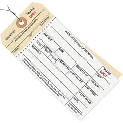 Made in USA - 6-1/4" High x 3-1/8" Long, Inventory, English Safety & Facility Numbered Tag - White & Manila Cardstock - Benchmark Tooling