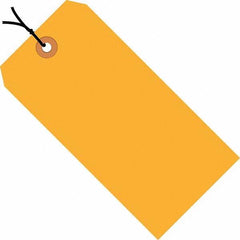 Made in USA - 4-1/4" High x 2-1/8" Long, Safety & Facility Blank Tag - Fluorescent Orange Cardstock - Benchmark Tooling