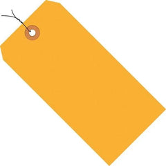 Made in USA - 3-1/4" High x 1-5/8" Long, Safety & Facility Blank Tag - Fluorescent Orange Cardstock - Benchmark Tooling