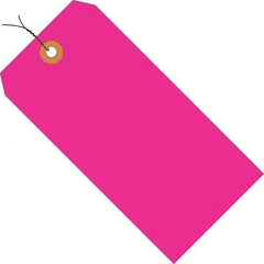Made in USA - 2-3/4" High x 1-3/8" Long, Safety & Facility Blank Tag - Fluorescent Pink Cardstock - Benchmark Tooling