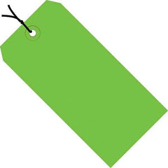 Made in USA - 3-3/4" High x 1-7/8" Long, Safety & Facility Blank Tag - Green Cardstock - Benchmark Tooling