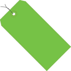 Made in USA - 3-1/4" High x 1-5/8" Long, Safety & Facility Blank Tag - Green Cardstock - Benchmark Tooling