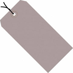 Made in USA - 4-3/4" High x 2-3/8" Long, Safety & Facility Blank Tag - Gray Cardstock - Benchmark Tooling