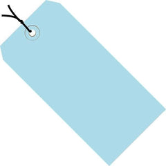 Made in USA - 5-3/4" High x 2-7/8" Long, Safety & Facility Blank Tag - Light Blue Cardstock - Benchmark Tooling