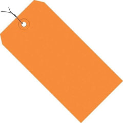 Made in USA - 3-3/4" High x 1-7/8" Long, Safety & Facility Blank Tag - Orange Cardstock - Benchmark Tooling