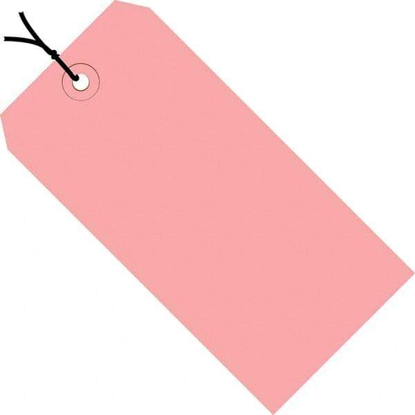 Made in USA - 4-1/4" High x 2-1/8" Long, Safety & Facility Blank Tag - Pink Cardstock - Benchmark Tooling