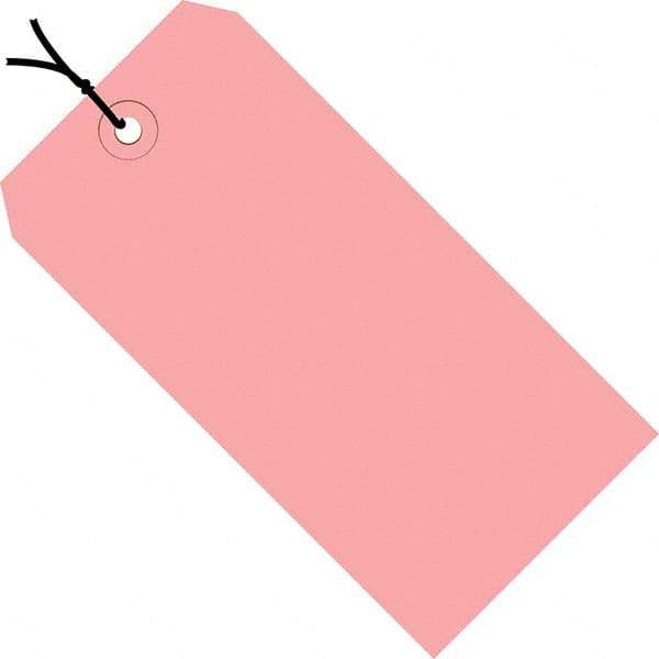 Made in USA - 5-3/4" High x 2-7/8" Long, Safety & Facility Blank Tag - Pink Cardstock - Benchmark Tooling