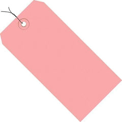 Made in USA - 2-3/4" High x 1-3/8" Long, Safety & Facility Blank Tag - Pink Cardstock - Benchmark Tooling