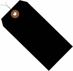 Made in USA - 6-1/4" High x 3-1/8" Long, Safety & Facility Blank Tag - Black Vinyl - Benchmark Tooling