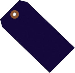Made in USA - 6-1/4" High x 3-1/8" Long, Safety & Facility Blank Tag - Blue Vinyl - Benchmark Tooling