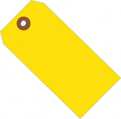 Made in USA - 6-1/4" High x 3-1/8" Long, Safety & Facility Blank Tag - Yellow Vinyl - Benchmark Tooling