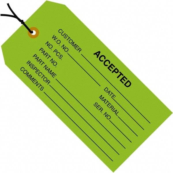 Made in USA - 4-3/4" High x 2-3/8" Long, Safety & Facility Blank Tag - Green Cardstock - Benchmark Tooling