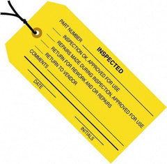 Made in USA - 4-3/4" High x 2-3/8" Long, Safety & Facility Blank Tag - Yellow Cardstock - Benchmark Tooling