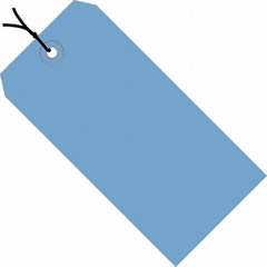 Made in USA - 8" High x 4" Long, Safety & Facility Blank Tag - Dark Blue Cardstock - Benchmark Tooling