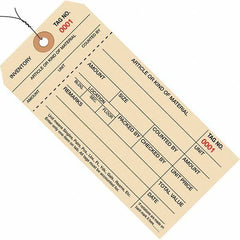 Made in USA - 6-1/4" High x 3-1/8" Long, Inventory, English Safety & Facility Numbered Tag - Manila Cardstock - Benchmark Tooling