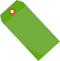 Made in USA - 6-1/4" High x 3-1/8" Long, Safety & Facility Blank Tag - Green Vinyl - Benchmark Tooling