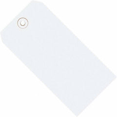 Made in USA - 3-3/4" High x 1-7/8" Long, Safety & Facility Blank Tag - White Cardstock - Benchmark Tooling