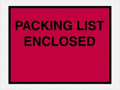 Value Collection - 1,000 Piece, 4-1/2" Long x 6" Wide, Packing List Envelope - Packing List Enclosed, Red - Benchmark Tooling