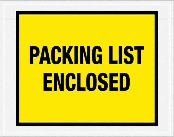 Value Collection - 1,000 Piece, 7" Long x 5-1/2" Wide, Packing List Envelope - Packing List Enclosed, Yellow - Benchmark Tooling