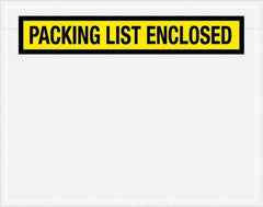 Value Collection - 1,000 Piece, 7" Long x 5-1/2" Wide, Packing List Envelope - Packing List Enclosed, Yellow - Benchmark Tooling