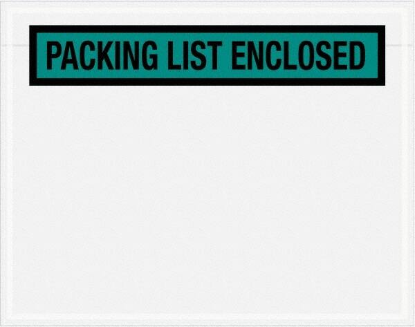 Value Collection - 1,000 Piece, 7" Long x 5-1/2" Wide, Packing List Envelope - Packing List Enclosed, Green - Benchmark Tooling