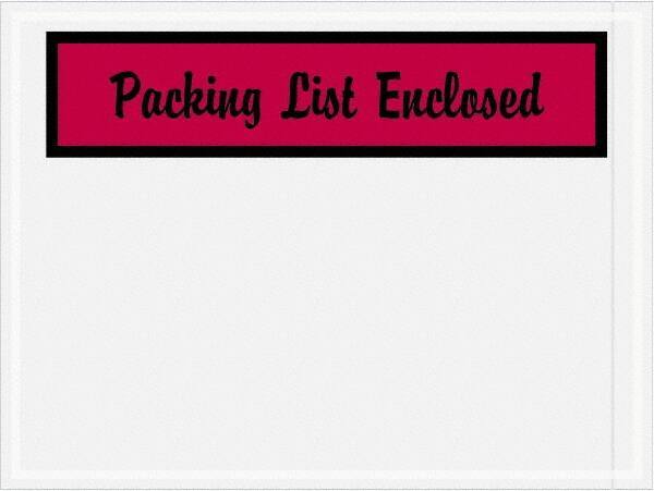 Value Collection - 1,000 Piece, 4-1/2" Long x 6" Wide, Packing List Envelope - Packing List Enclosed, Red - Benchmark Tooling