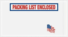 Value Collection - 1,000 Piece, 5-1/2" Long x 10" Wide, Packing List Envelope - Packing List Enclosed, Red, White & Blue - Benchmark Tooling