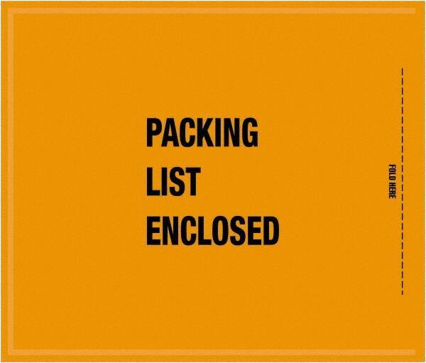 Value Collection - 1,000 Piece, 8-1/2" Long x 10" Wide, Packing List Envelope - Packing List Enclosed, Orange - Benchmark Tooling