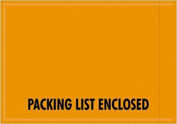 Value Collection - 1,000 Piece, 4-1/2" Long x 6" Wide, Packing List Envelope - Packing List Enclosed, Orange - Benchmark Tooling