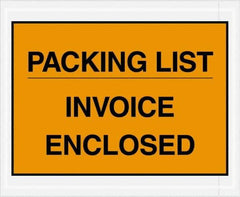 Value Collection - 1,000 Piece, 4-1/2" Long x 5-1/2" Wide, Packing List Envelope - Packing List/Invoice Enclosed, Orange - Benchmark Tooling